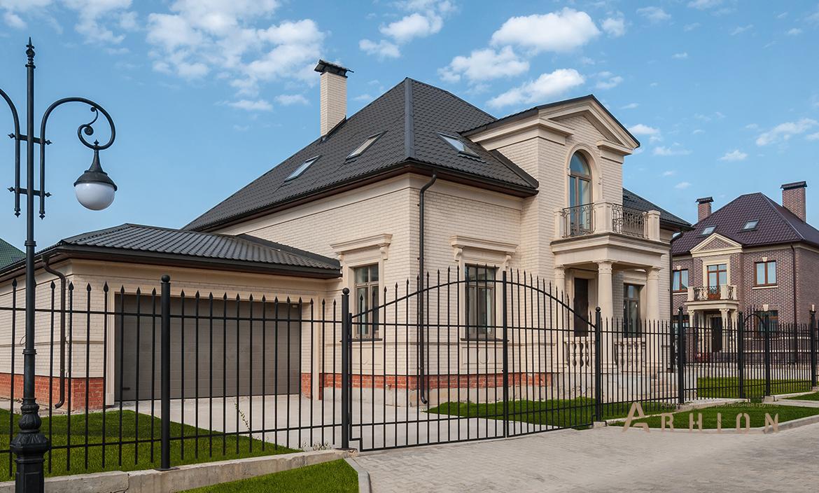 3. Проект одноэтажного дома в классическом стиле с плоской кровлей , an-1, площадью - 225 кв c мансардой, терассой